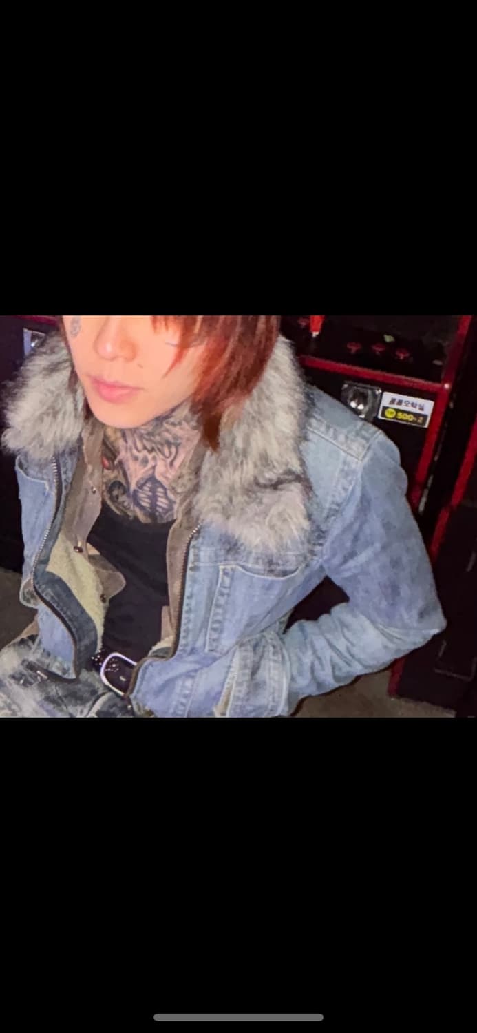 Silver fur trim denim jacket 상품이미지2