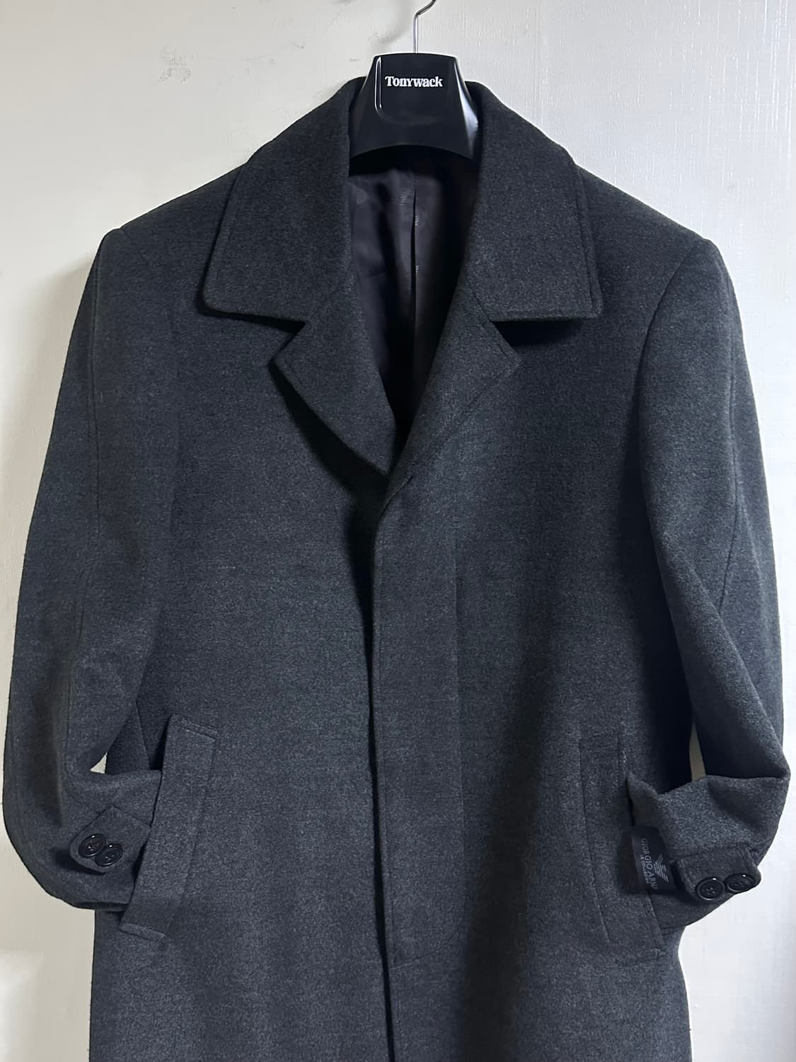 조르지오 아르마니 캐시미어 100% 싱글 코트 르 꼴레지오니 48/차콜  상품이미지3