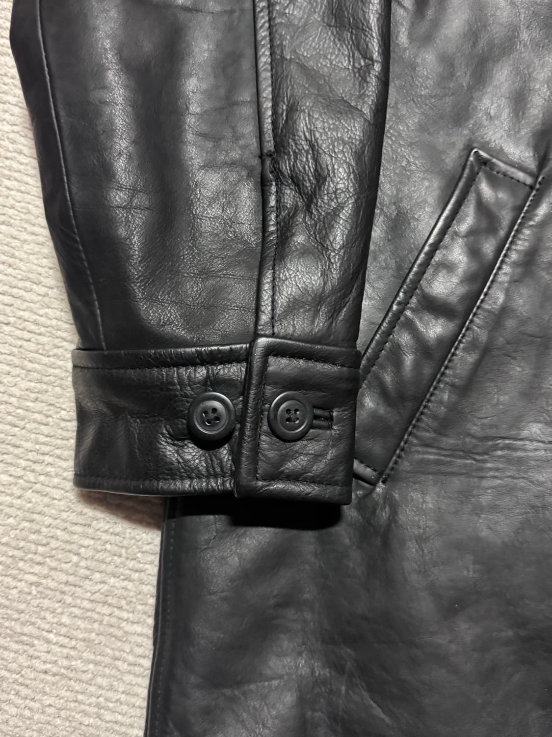 90s 올드갭 레더 카코트 블랙 M 상품이미지5