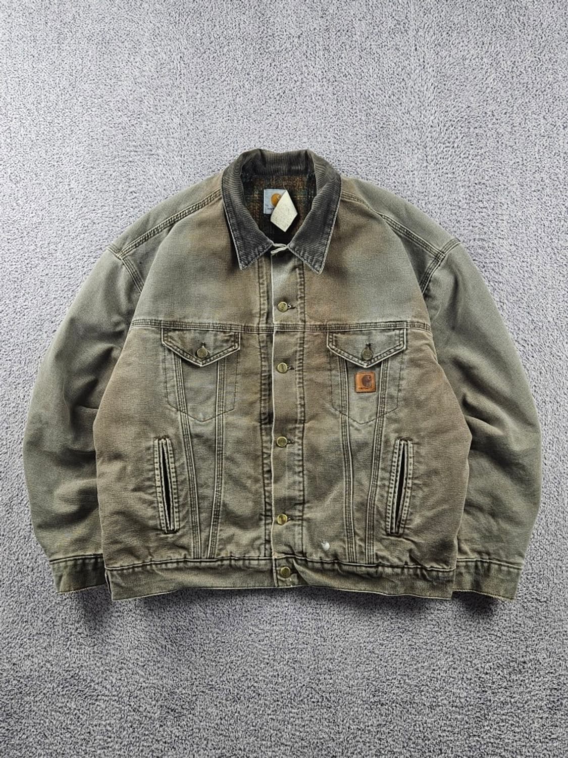 8~90's USA 칼하트J100덕캔버스 트러커 자켓 (XL)/10920 상품이미지1