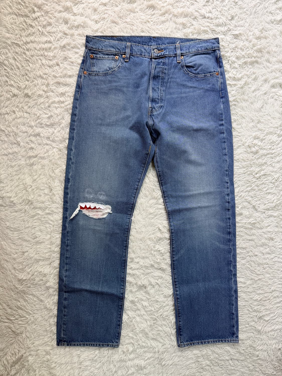 [리바이스 501 프리미엄] 커스텀 데미지 스트레이트 데님 (W34 L3 상품이미지3