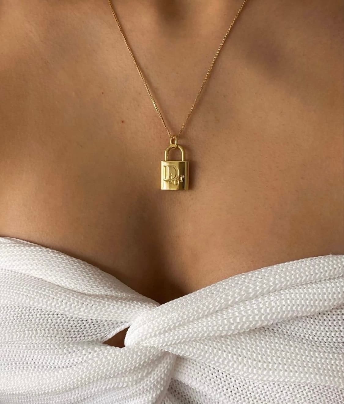 디올 오블리크 패드락 스네이크 뱀줄 목걸이  상품이미지1