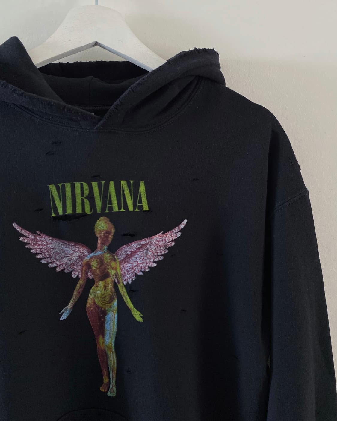 너바나 디스트로이드 블랙 후드티 상품이미지4