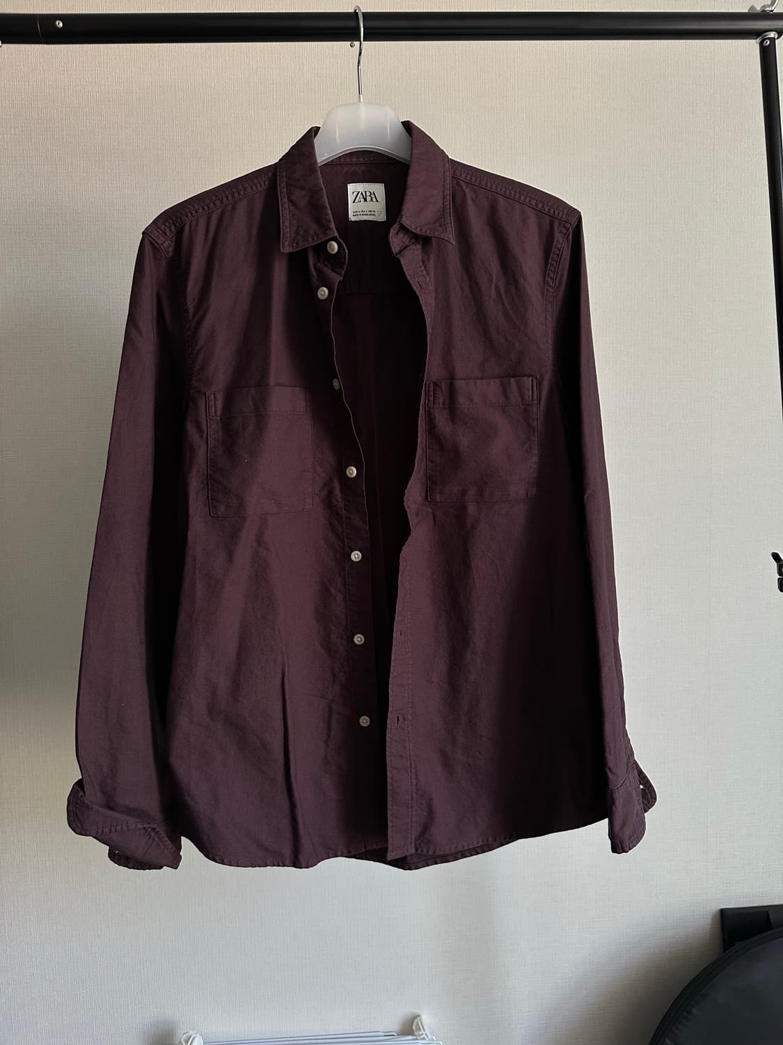 자라 셔츠 버건디  상품이미지1
