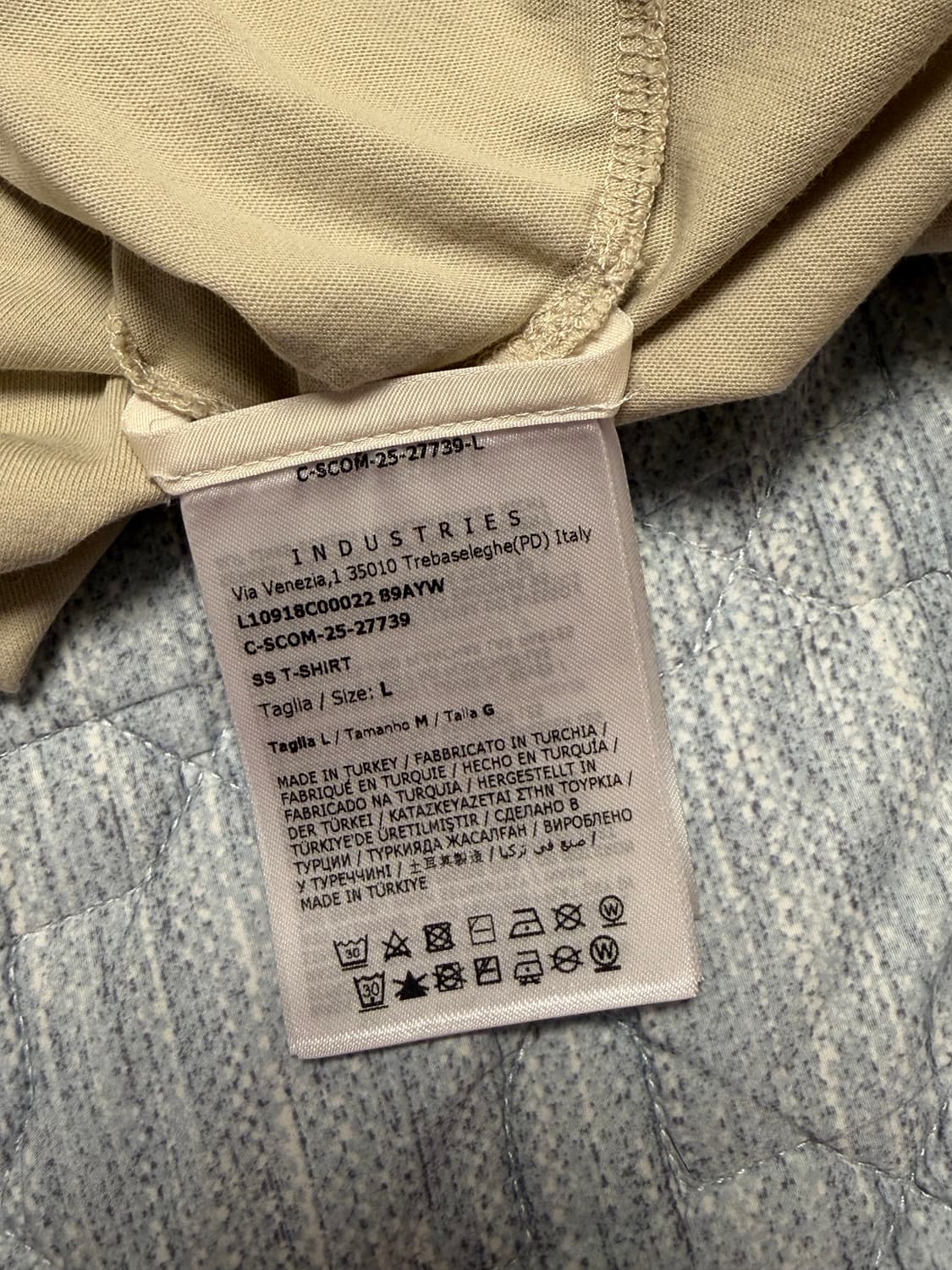 새상품 몽클레어 몽클레르 로고 코튼 저지 티셔츠 L 라이트베이지 상품이미지6