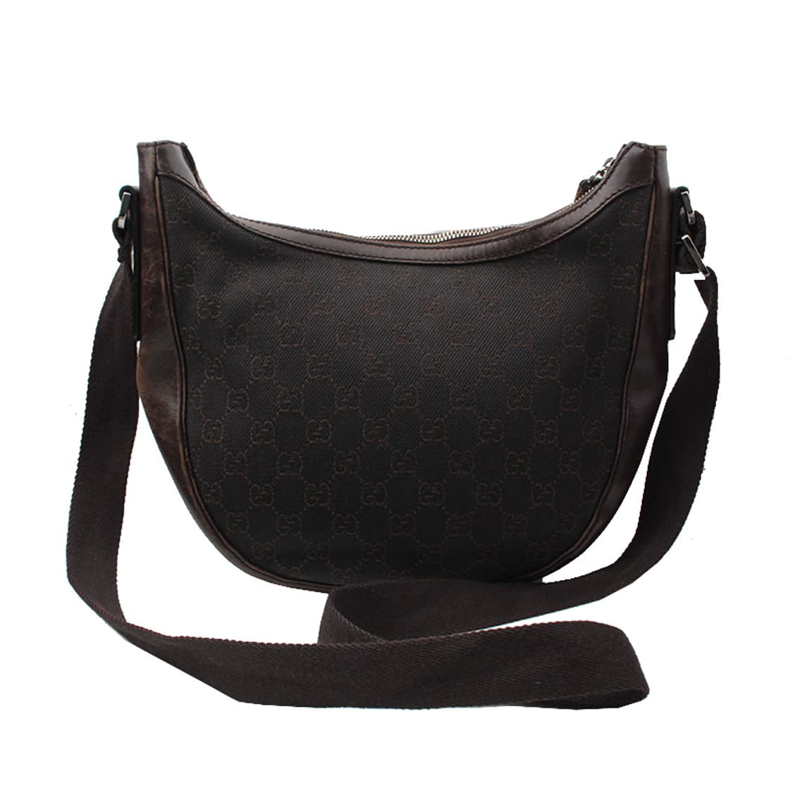 구찌 딥브라운 자카드 하프문 크로스백 상품이미지3