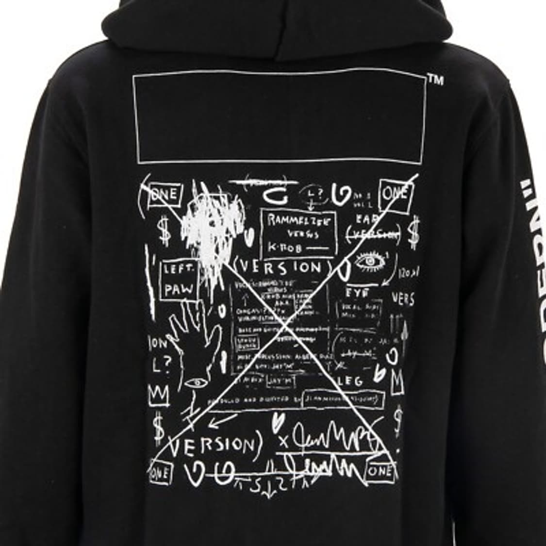 오프화이트 x 장 미쉘 바스키아 포스트모던 후드 블랙 상품이미지3