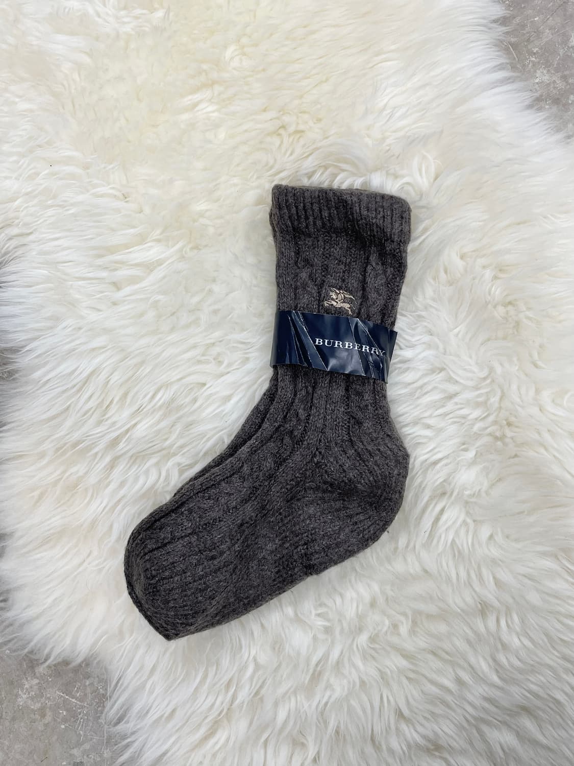 버버리 울 100% 브라운 양말 상품이미지1