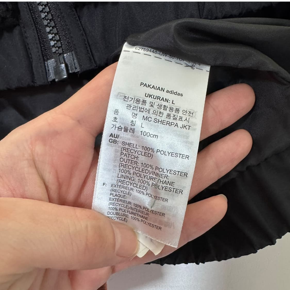 신형 아디다스 빅로고 쉐르파 후드 자켓 상품이미지8