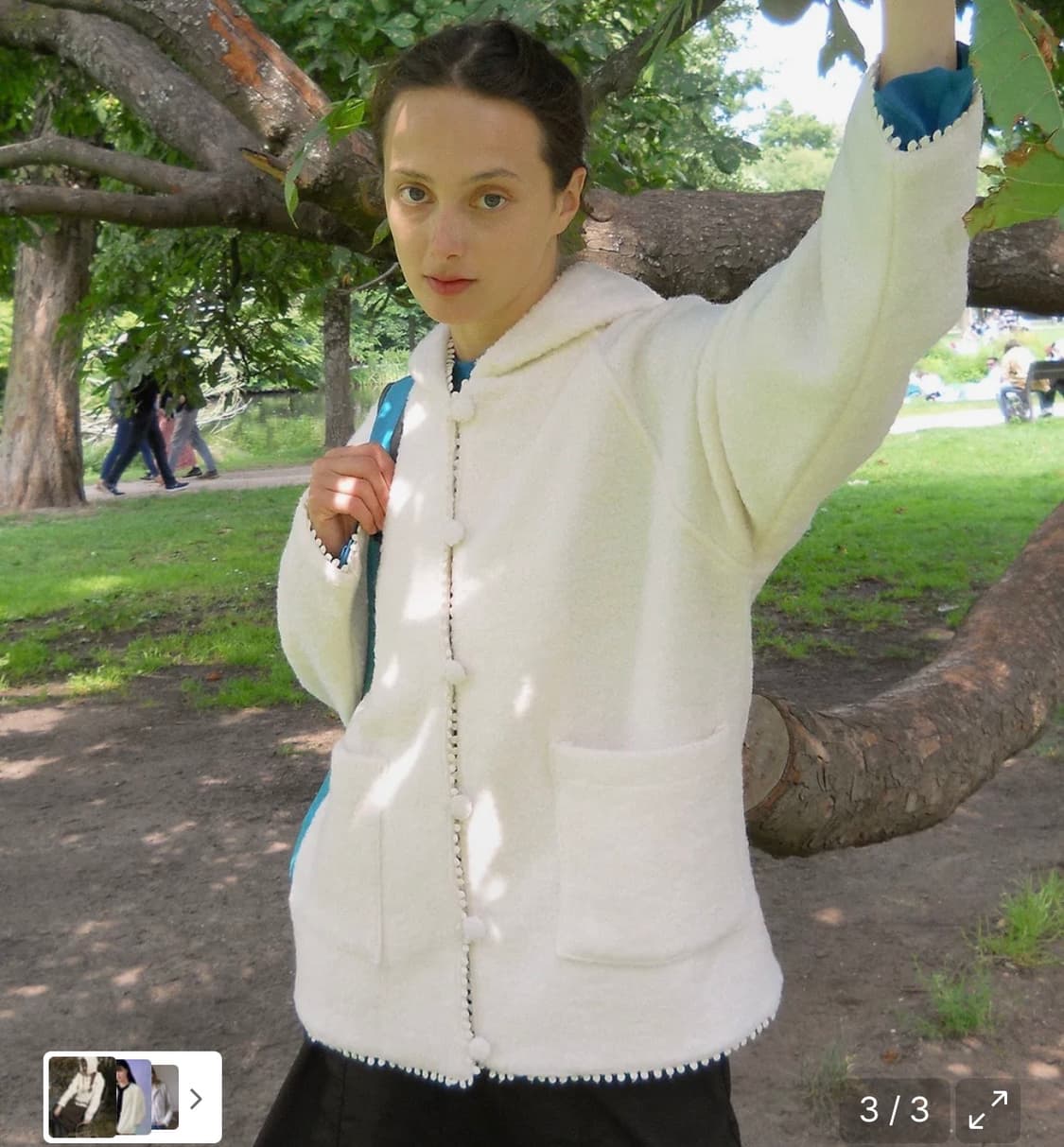 페스토 후디드 부클 가디건 도브 상품이미지1