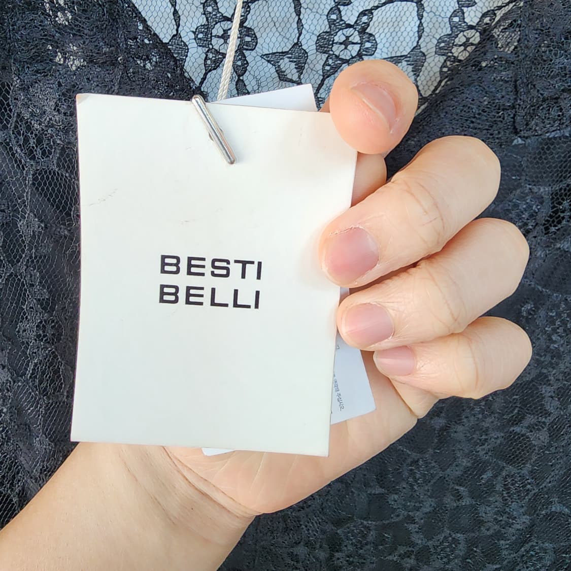 베스띠벨리 블랙 레이스 시스루 플리츠 롱 원피스 상품이미지5