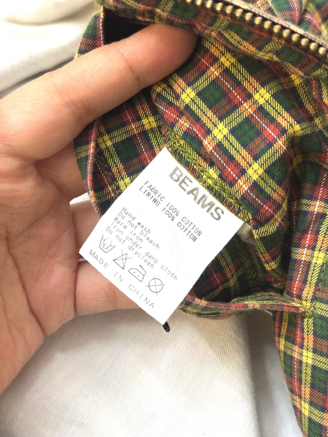 Beams 빔즈 타탄체크 블루종 자켓 집업 상품이미지9