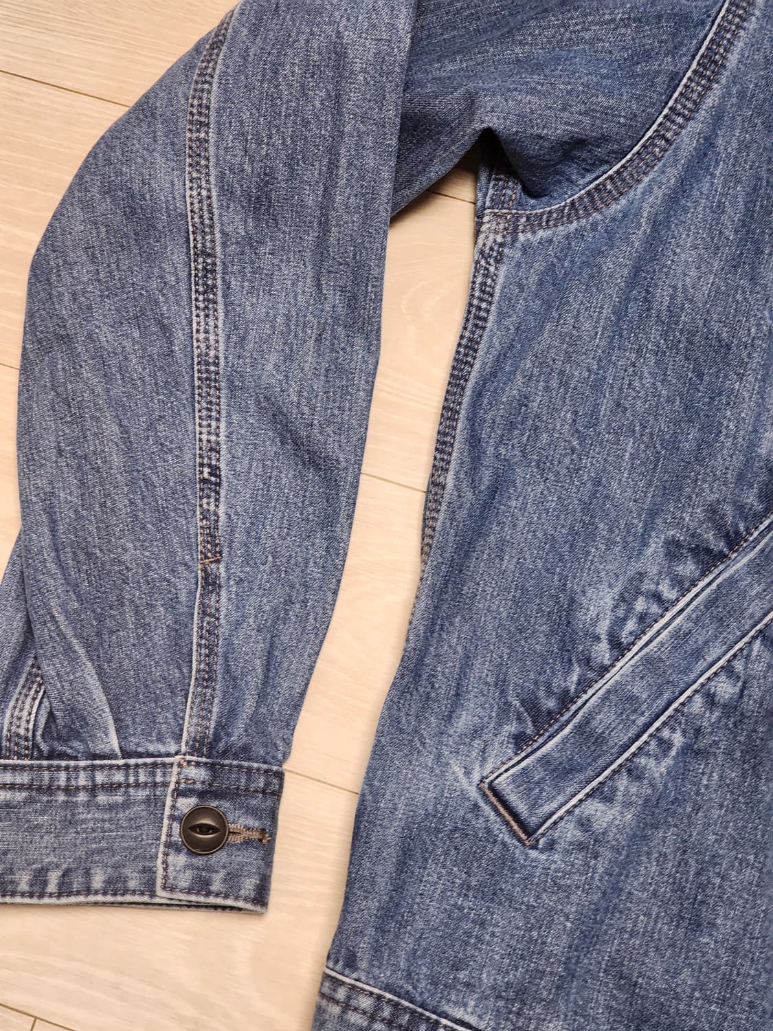 유니클로 데님집업블루종 XL 상품이미지5