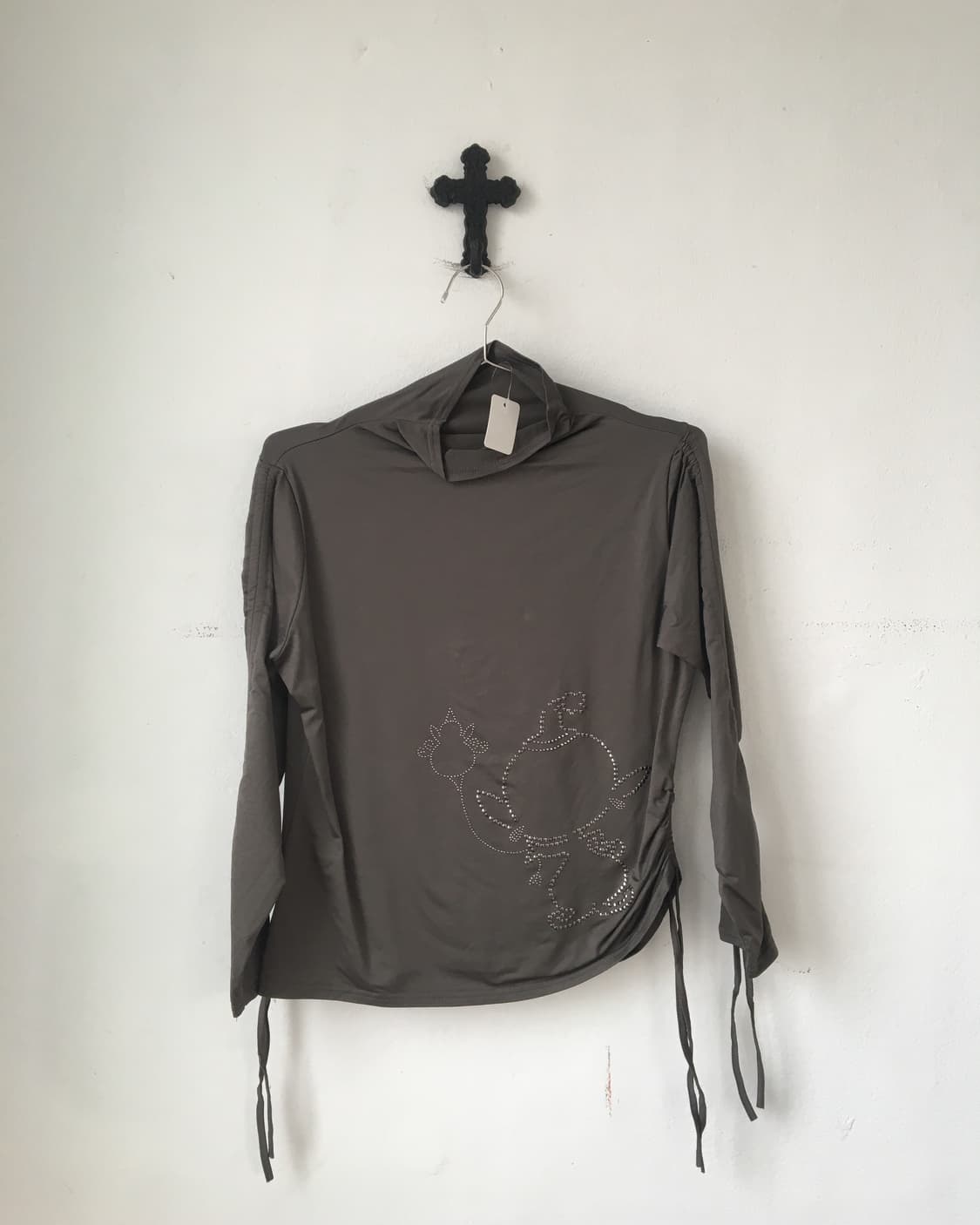 Cubic point shirring high neck sleeve 상품이미지2