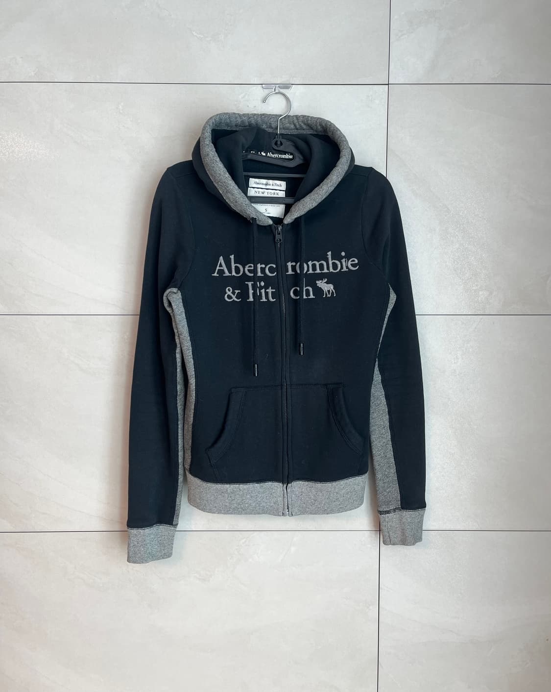 아베크롬비 딱붙핏 순록 스펠로고 대장 후드집업 [S] 상품이미지1