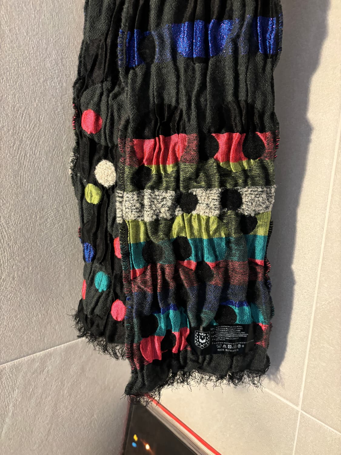 빈티지 플리츠 도트 머플러 상품이미지3