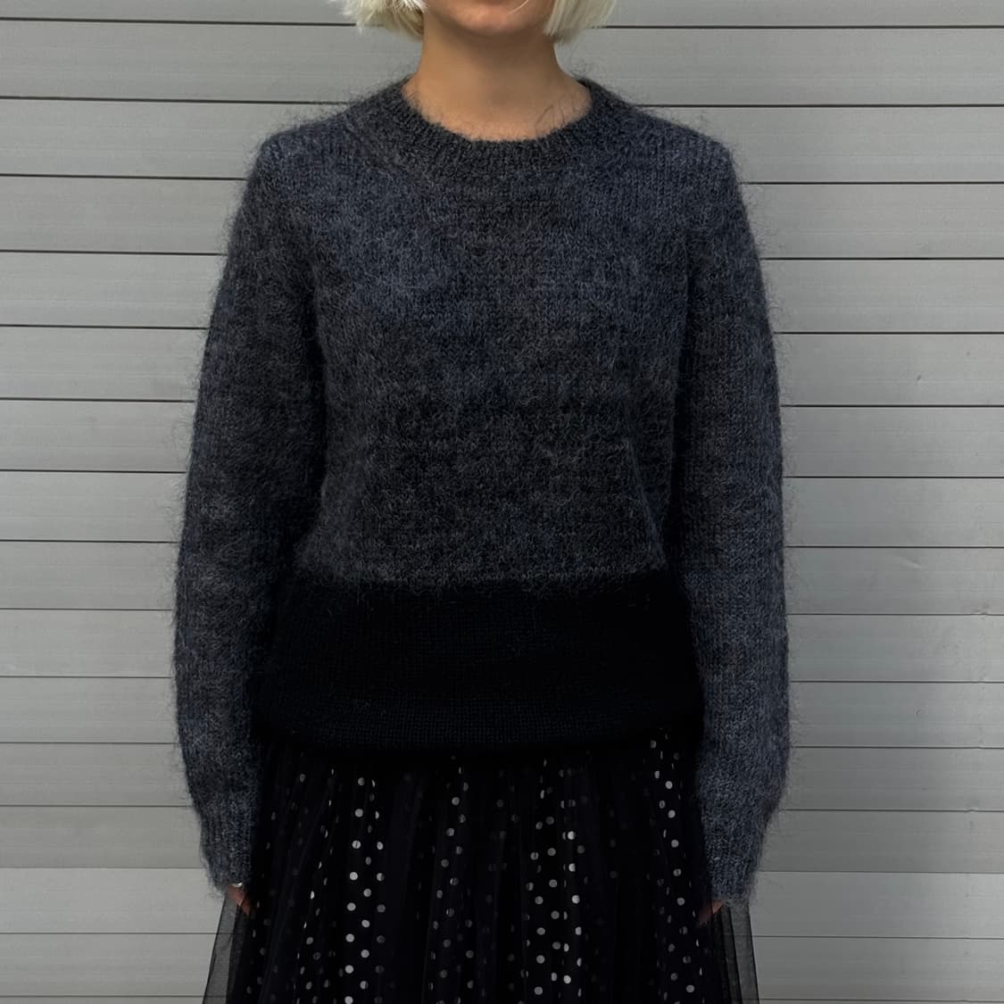 Gray/Black Long Sleeve Sweater 상품이미지10