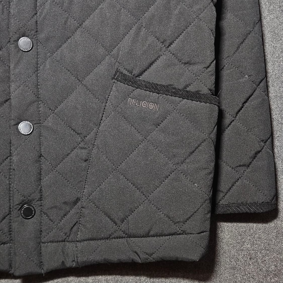 RELIGION 퀼팅 자켓 블랙 95 상품이미지3