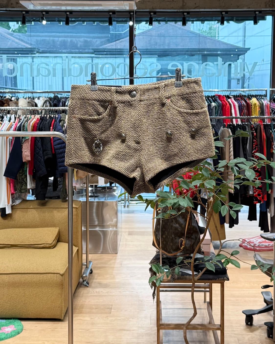 앤더슨벨 브라운 다이애나 트윌 마이크로 하프 팬츠 상품이미지1