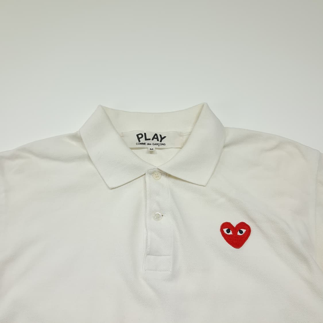 CK087 M 꼼데가르송 일본판 하트와펜 화이트 카라 반팔 티셔츠 상품이미지2