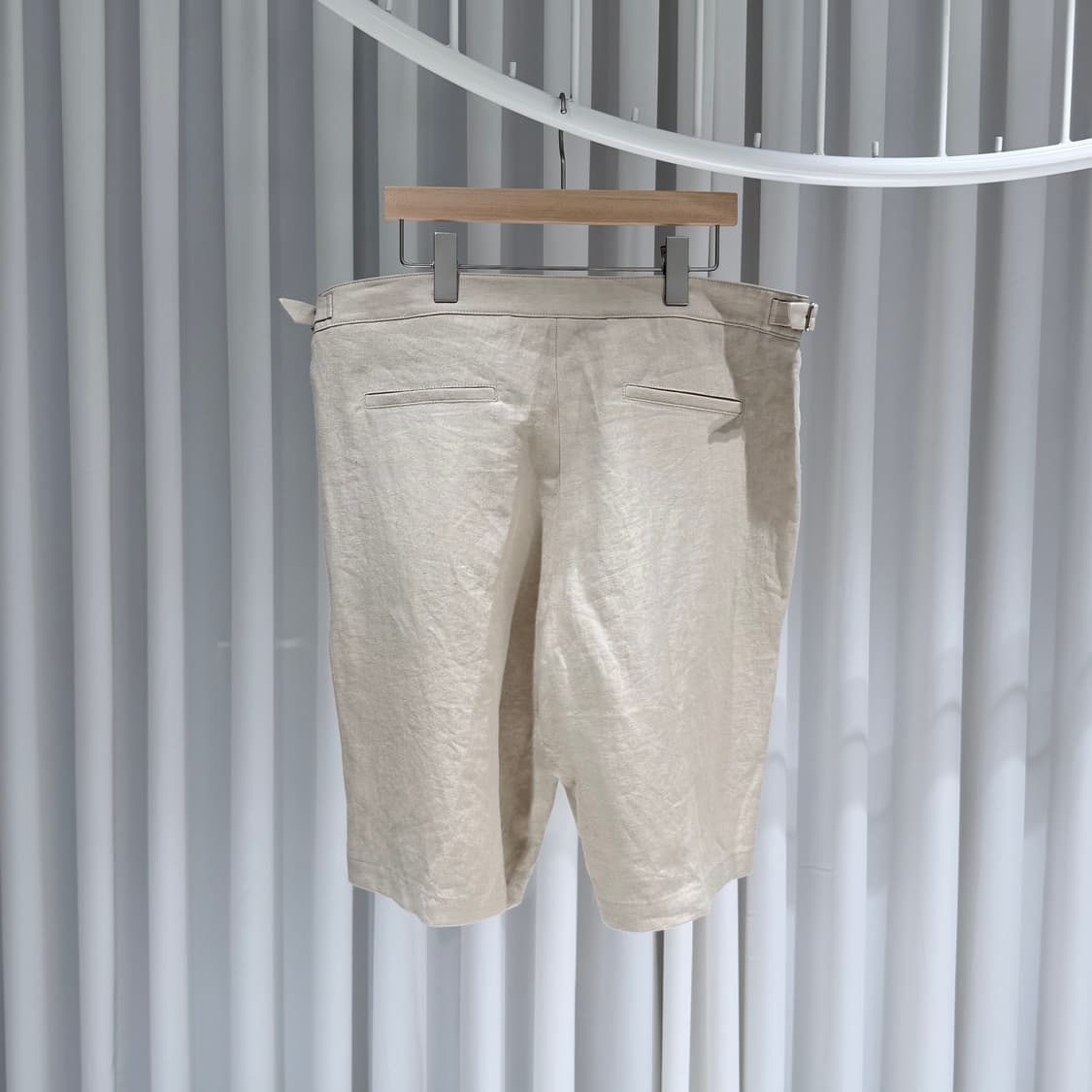 (S/XL,54) / 로로피아나 아이보리 린넨 셔츠 반바지 셋업 상품이미지7