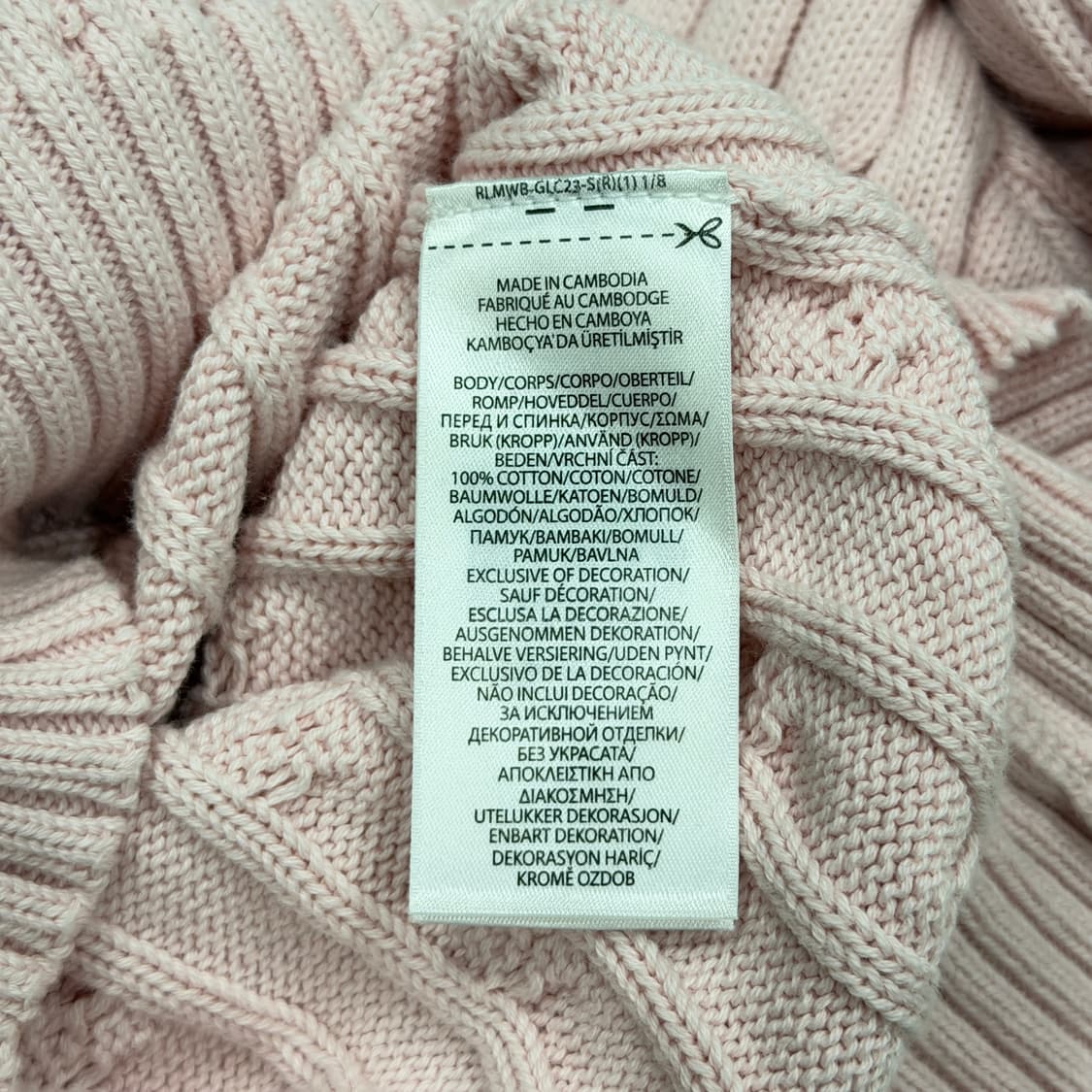 폴로 랄프로렌 딸기우유 핑크 브이넥 니트 XS 상품이미지5