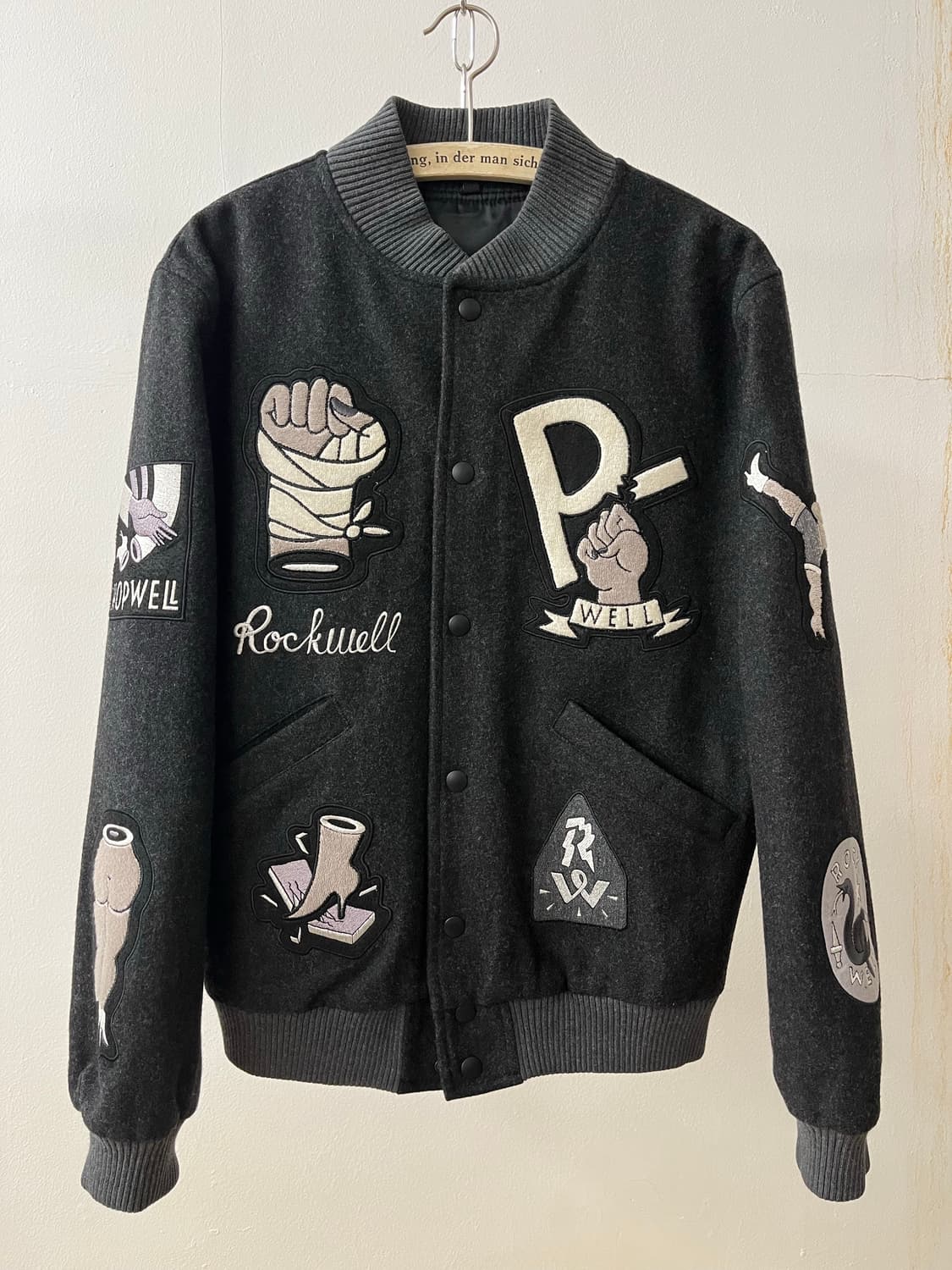 Rockwell by parra 락웰 패치워크 바시티 자켓 상품이미지3