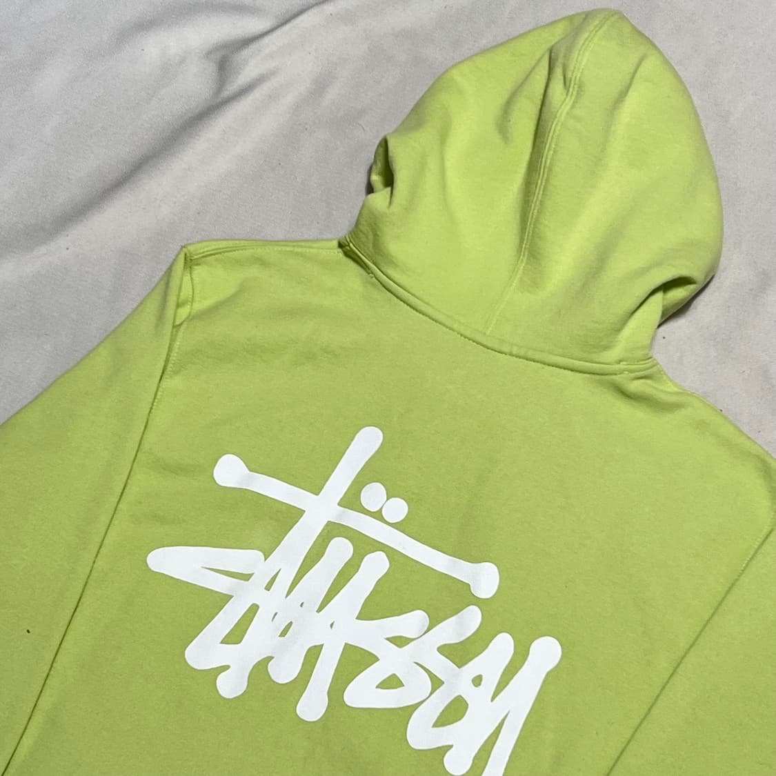 M 스투시 빅로고 형광 후드티 상품이미지1