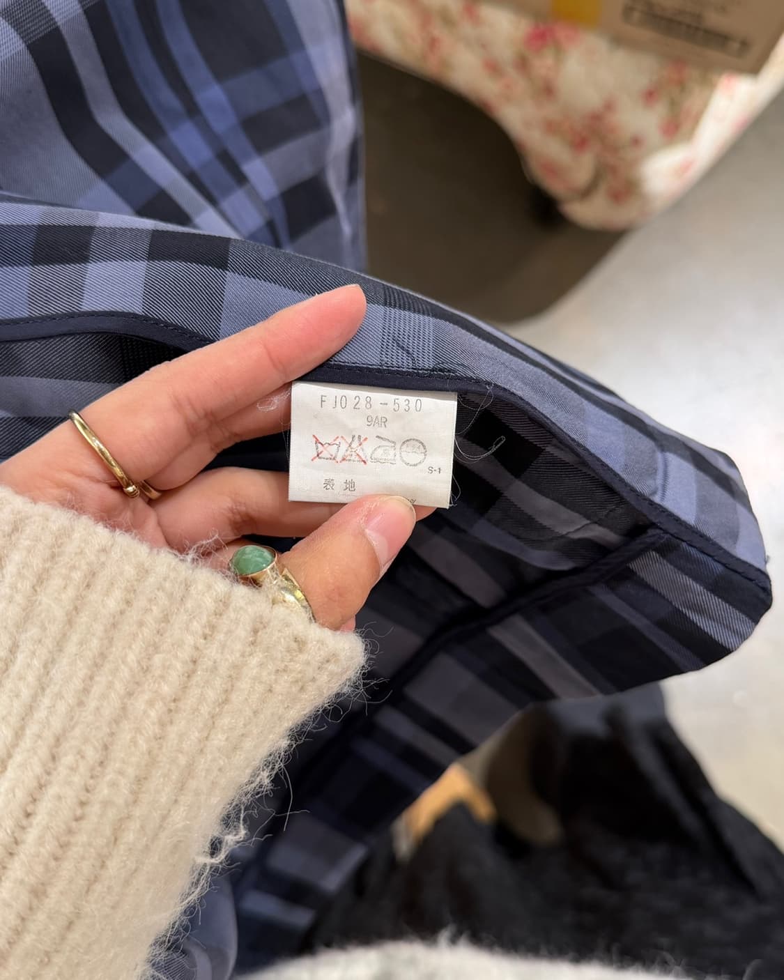 버버리 네이비 노바 체크 투버튼 자켓/스커트 (셋업)  상품이미지7