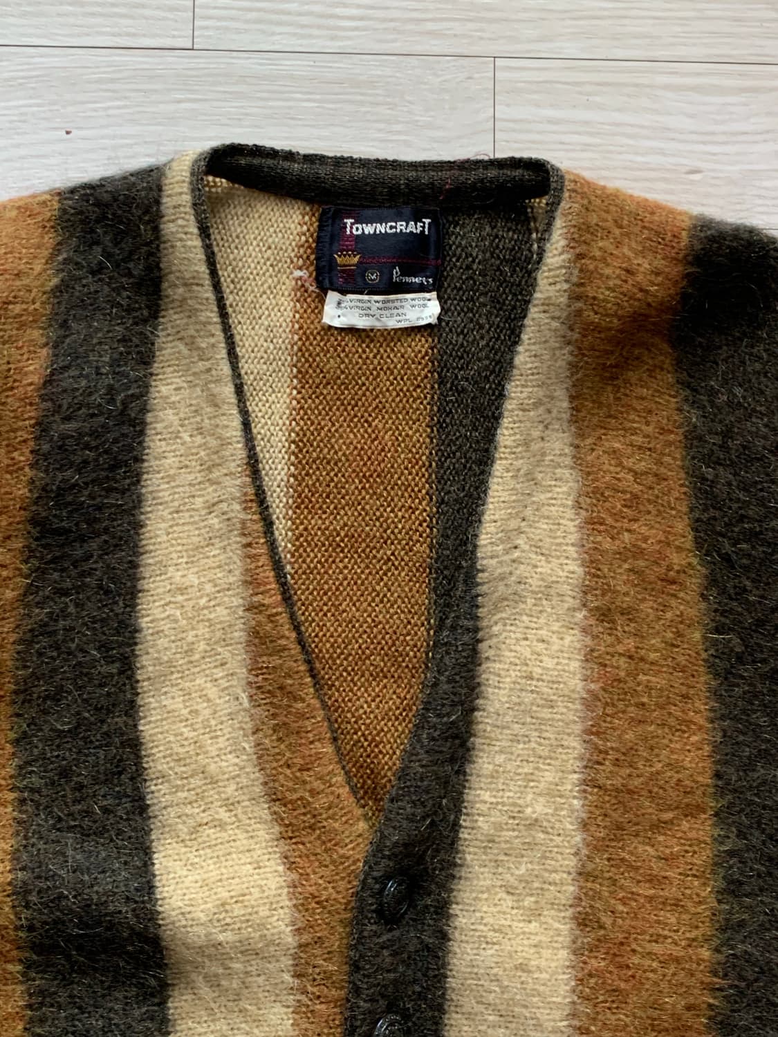60s 타운크래프트 울&모헤어 스트라이프 카디건 상품이미지3