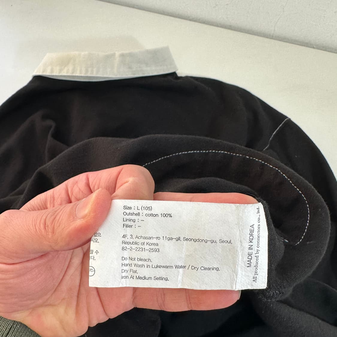 L 유니폼브릿지 블랙 화이트스티치 긴팔카라티 상품이미지6