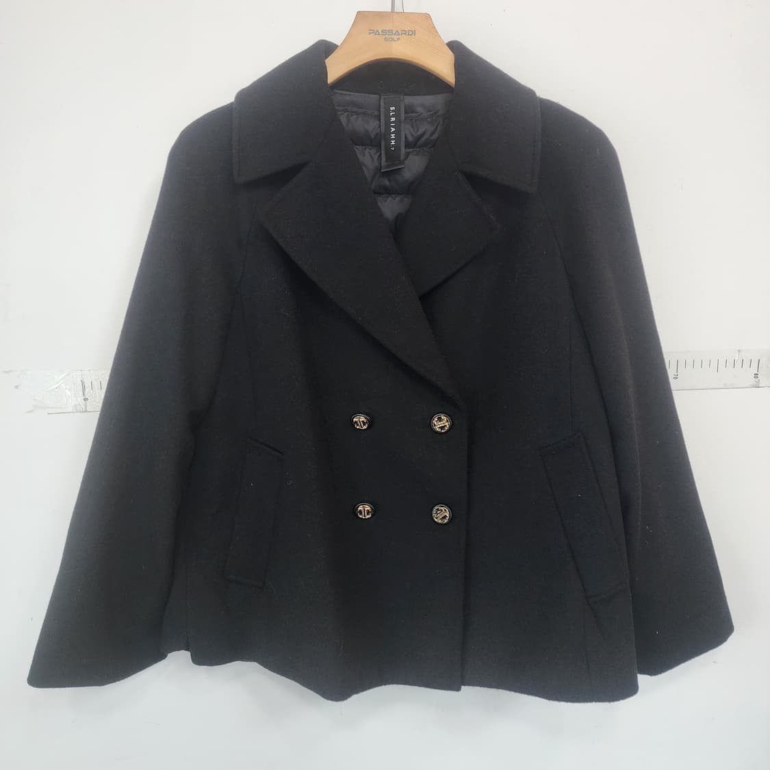 에델리아 블랙 더블 버튼 모직 코트 상품이미지1