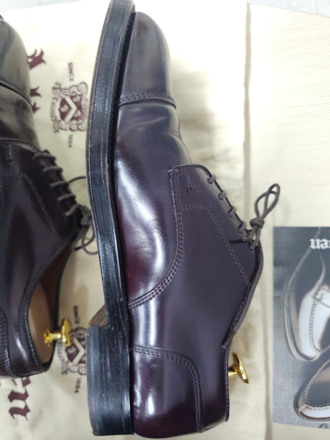 알든 2160 7D 코도반 #8 버건디 캡토 슈즈 상품이미지4