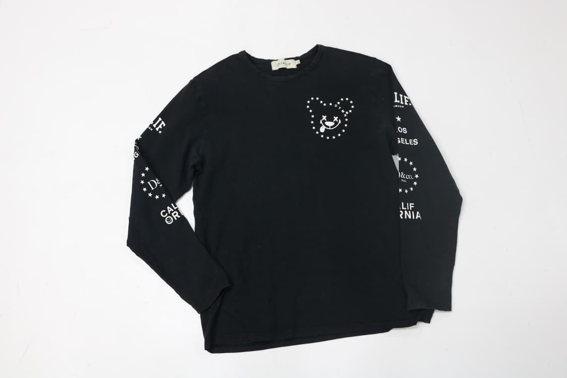 데이문 그래픽 자수 블랙 롱 슬리브 티셔츠 (L) 상품이미지2