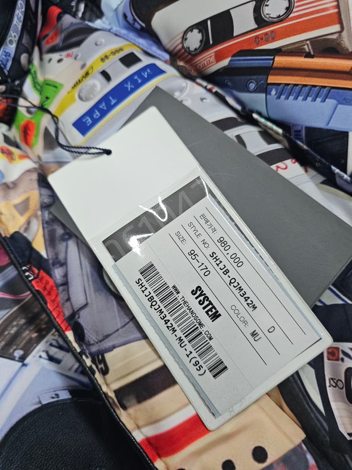 시스템옴므 리버시블 카세트 테이프 구스다운 새제품 상품이미지4