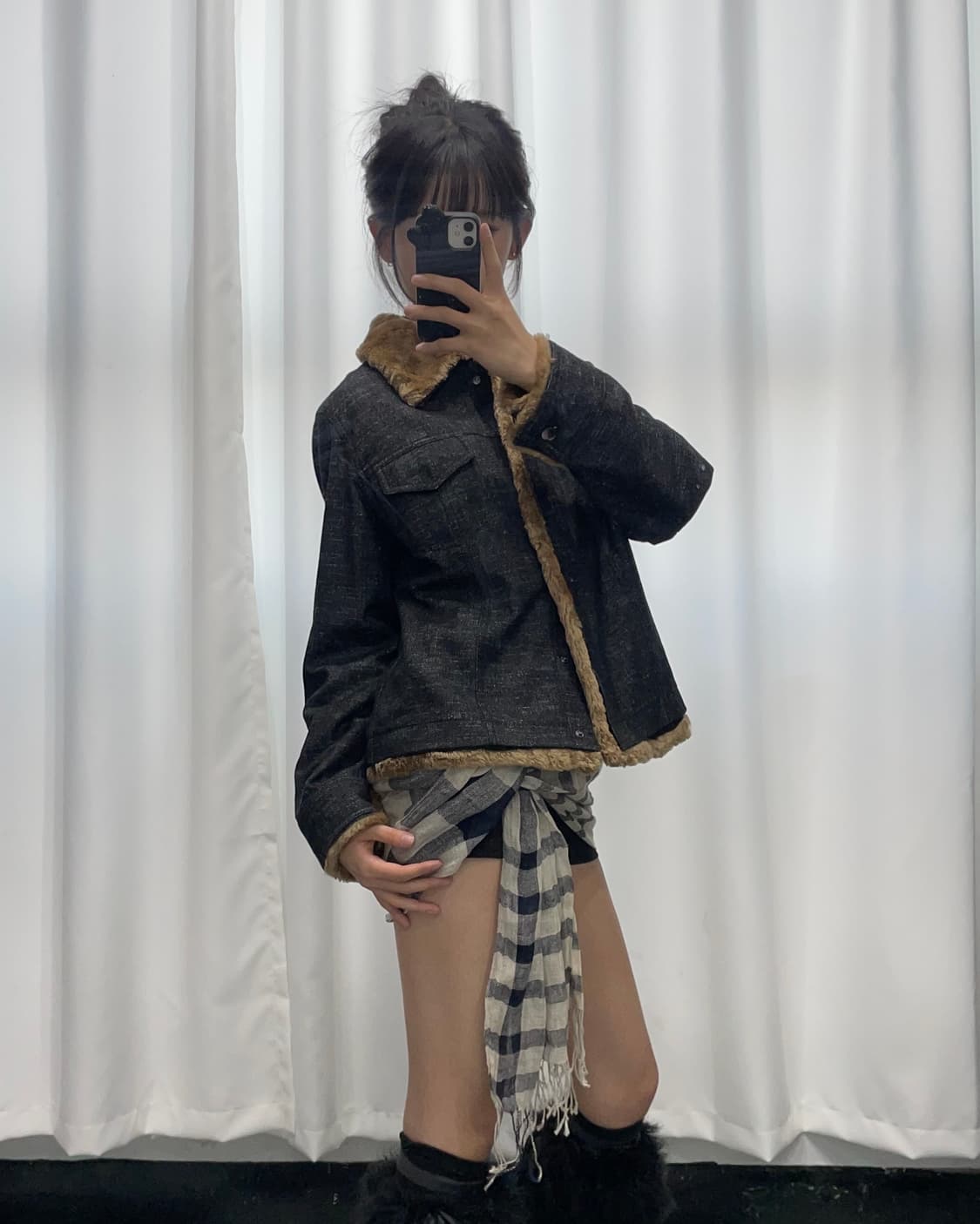  🎸다크 그레이 데님 쉐르파 자켓🎸 상품이미지3