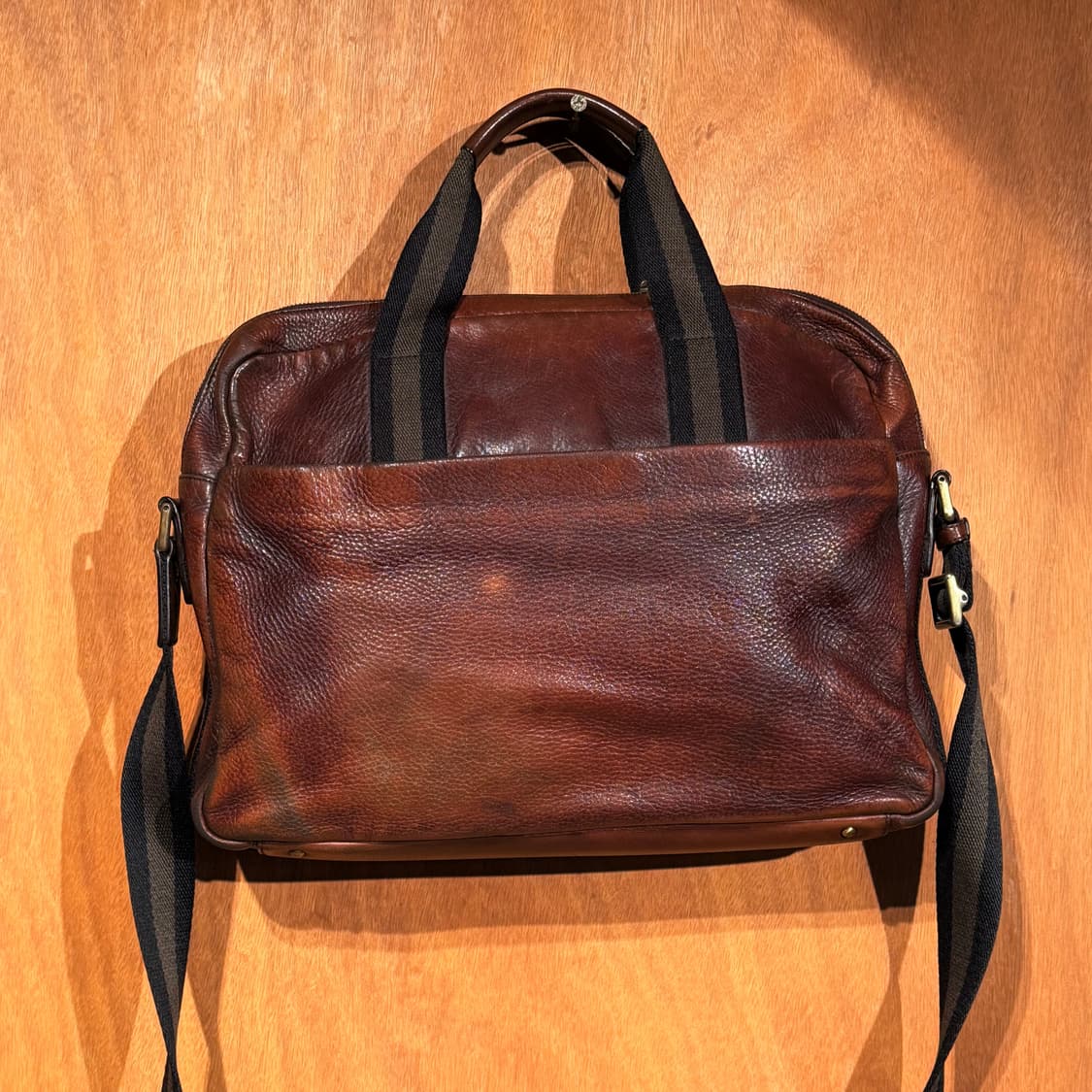 MCM 엠씨엠 카우레더 브리프케이스 서류가방 브라운 상품이미지5