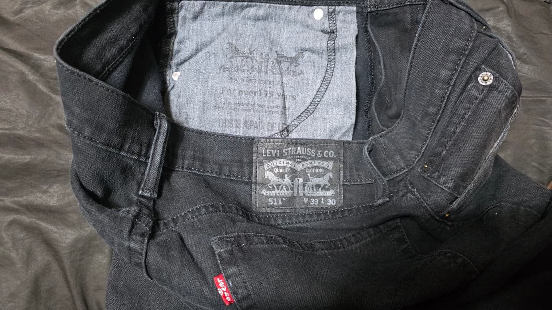 리바이스 511 스트레이트 슬림핏 블랙 데님 (W33 L30) 상품이미지7