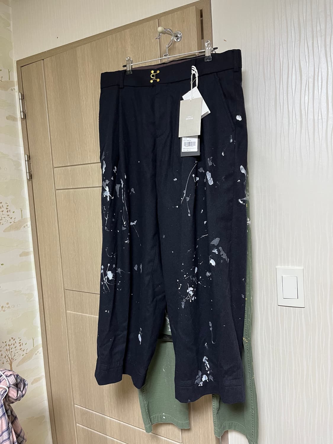 kolor 울 플란넬 페인팅 팬츠 네이비 3 상품이미지1