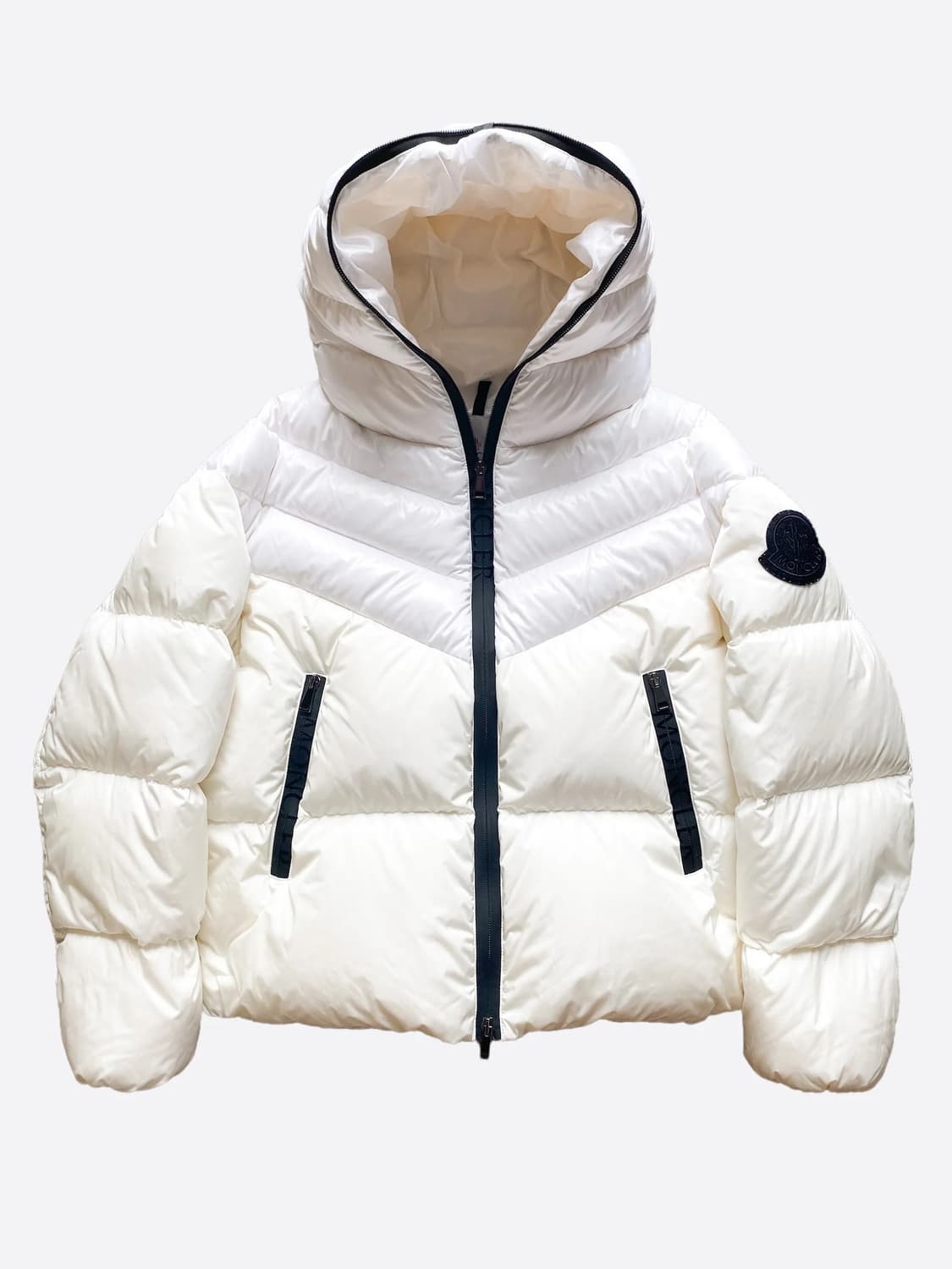 몽클레어 화이트 블랙 와펜 패딩 여성 0사이즈 상품이미지1