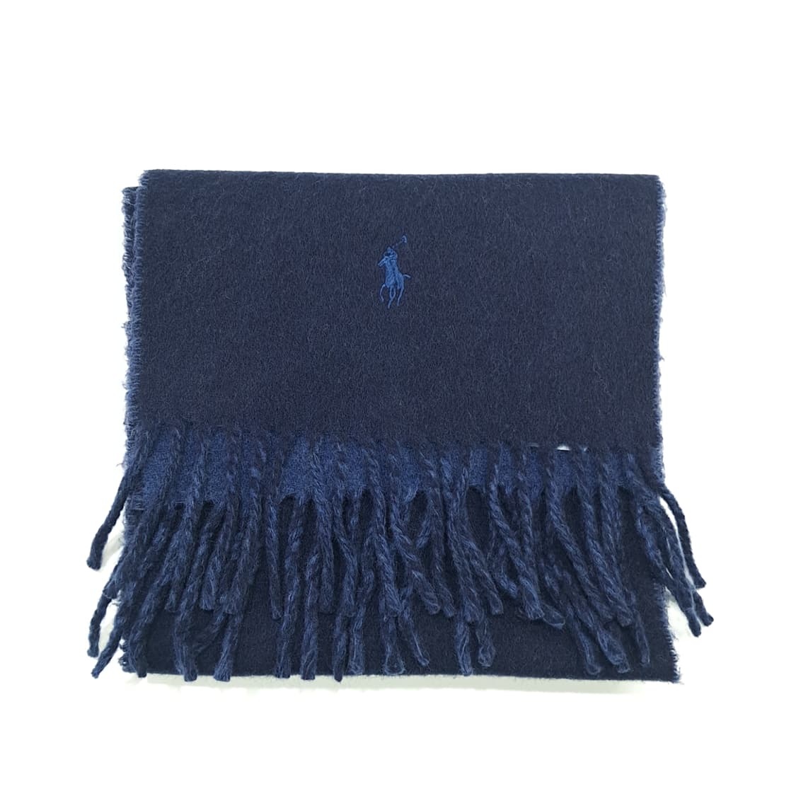 MX193 폴로 랄프로렌 다크네이비 로얄블루 램스울 양면 목도리 머플러 상품이미지7