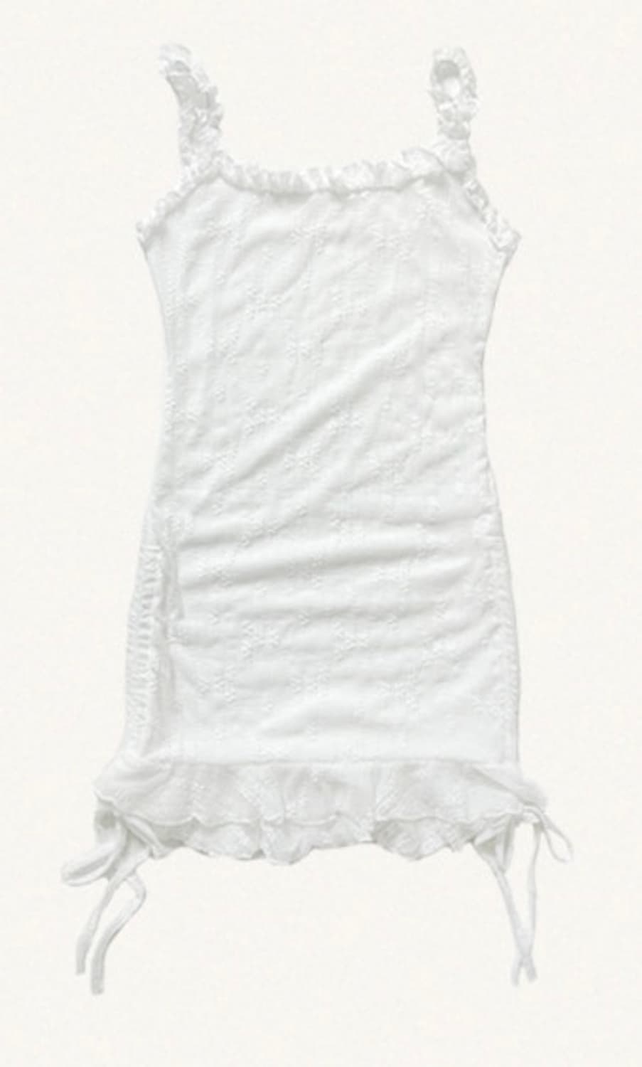 슬림핏 화이트 프릴 나시 원피스 스판 상품이미지3