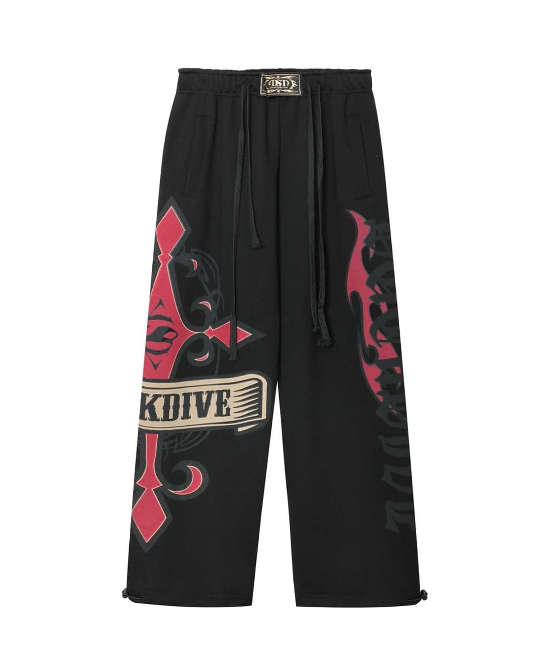 덕다이브 크로스 그래픽 복서 트레이닝 팬츠 바지 블랙 상품이미지1