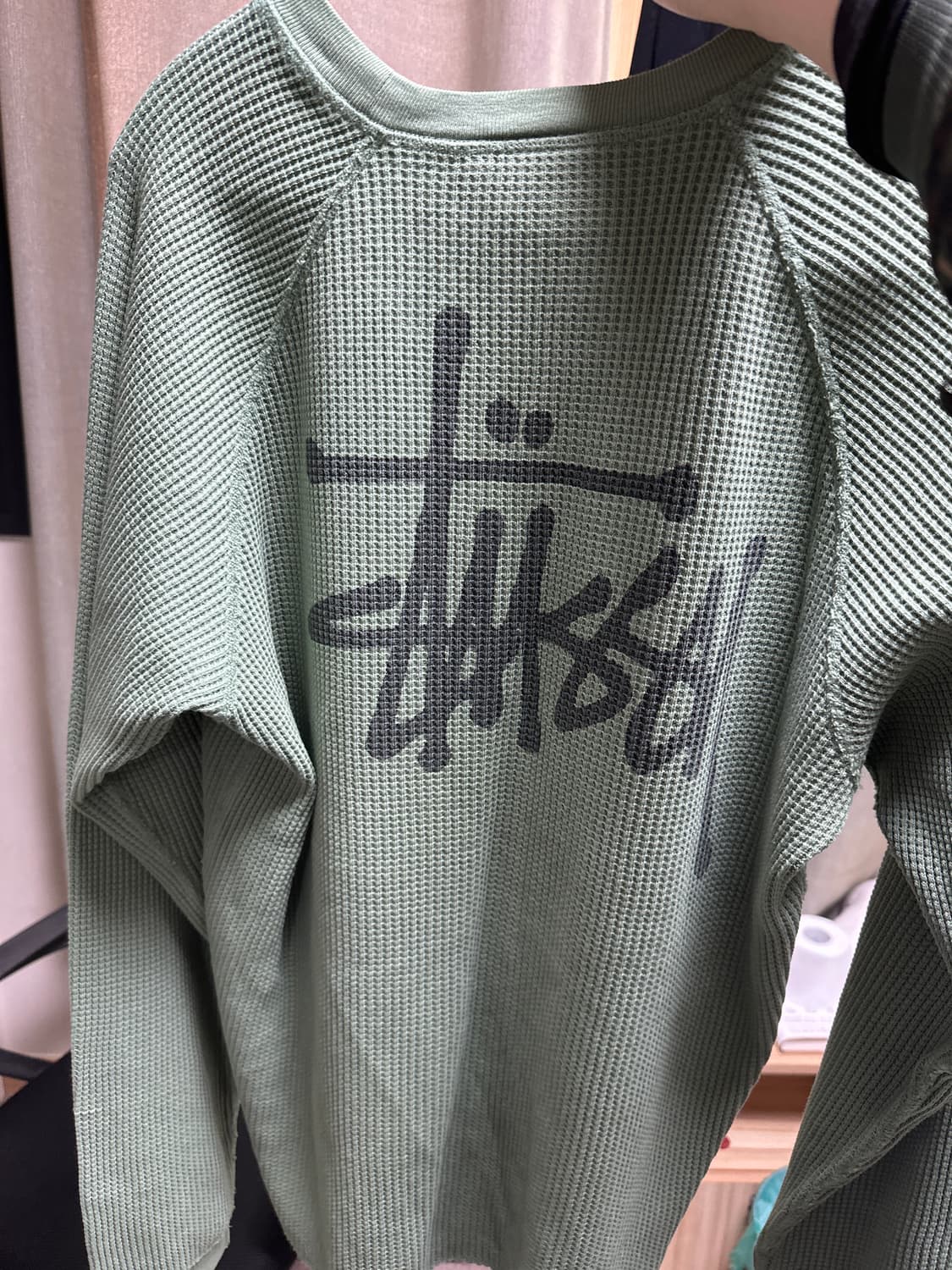 스투시 래글런 써멀 롱슬리브 크루 파인 m 상품이미지3