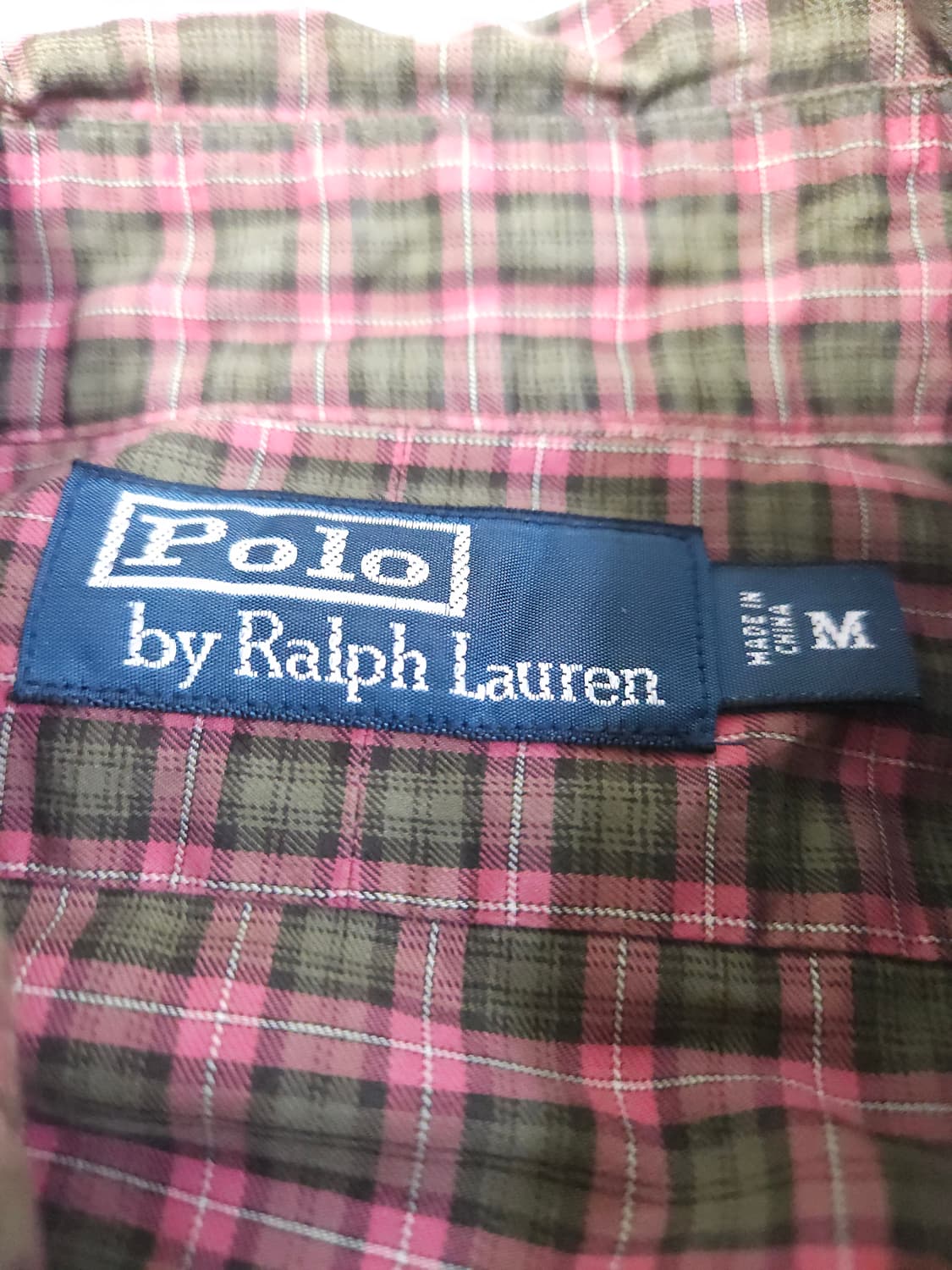 폴로 랄프로렌 빈티지체크 딸기말차 셔츠 코튼 M 상품이미지3