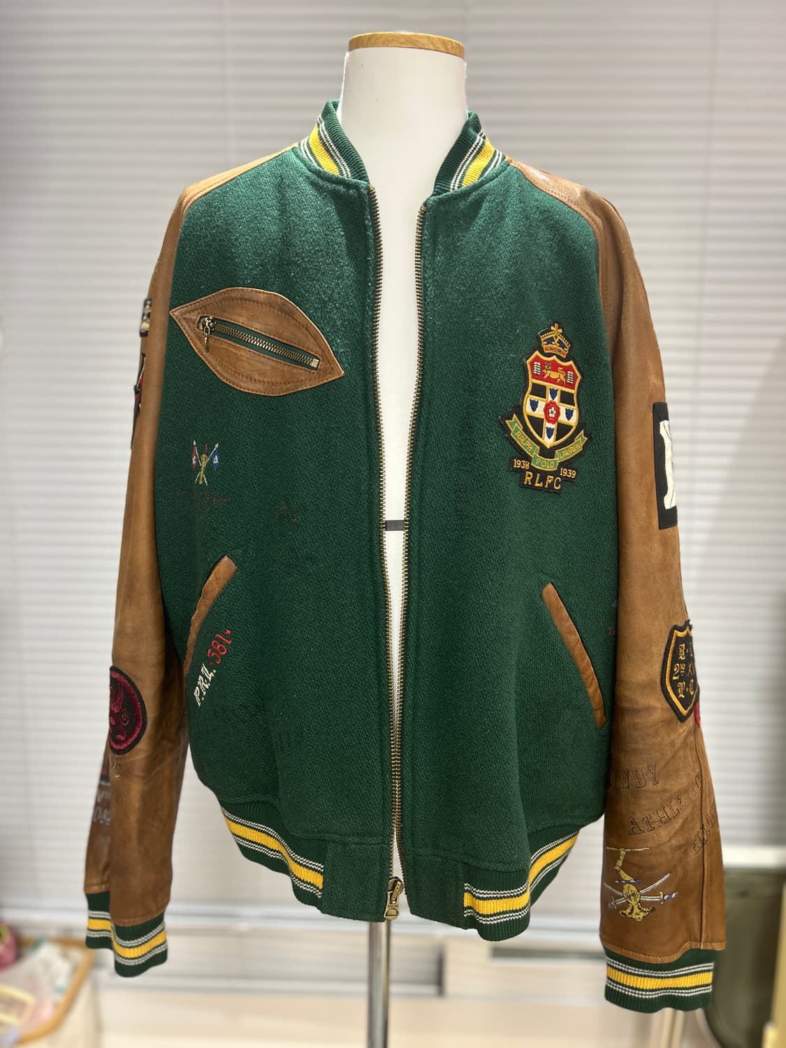 폴로 랄프로렌 올드보이 크루 울 레더믹스  바시티 자켓 XL 상품이미지1