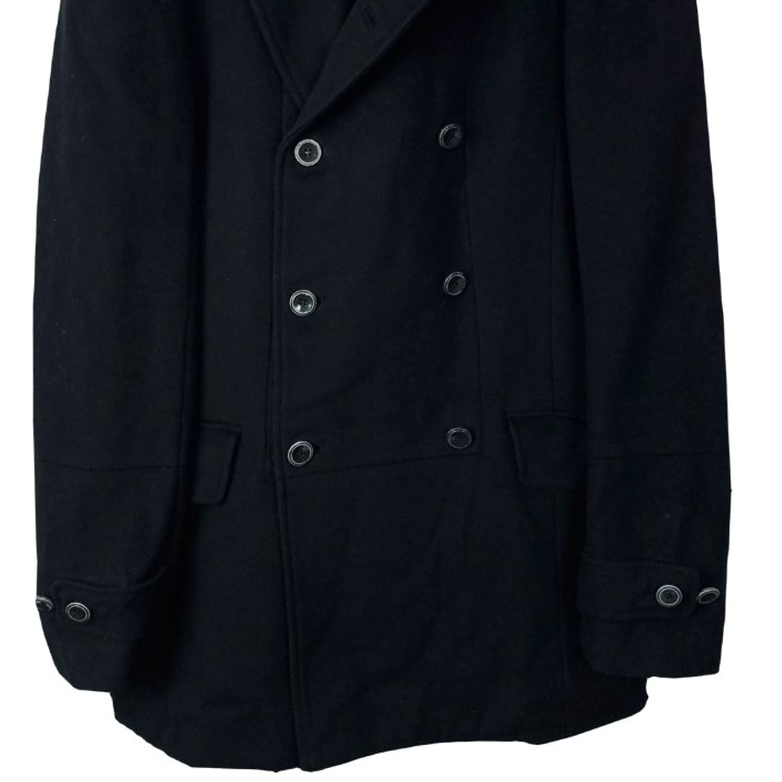 [아르마니] 모직 더블 하프 코트 피코트 블랙 M16372 상품이미지5