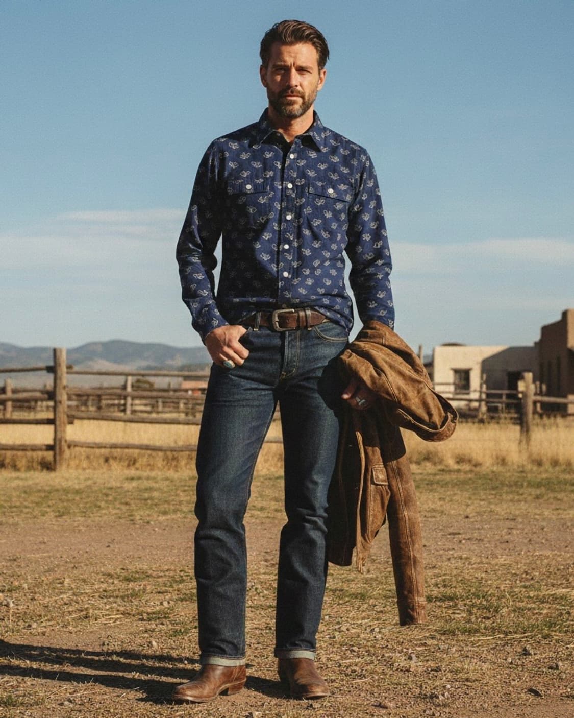 더블알엘 rrl 인디고 클럽 플레잉 카드 워크 셔츠 상품이미지3