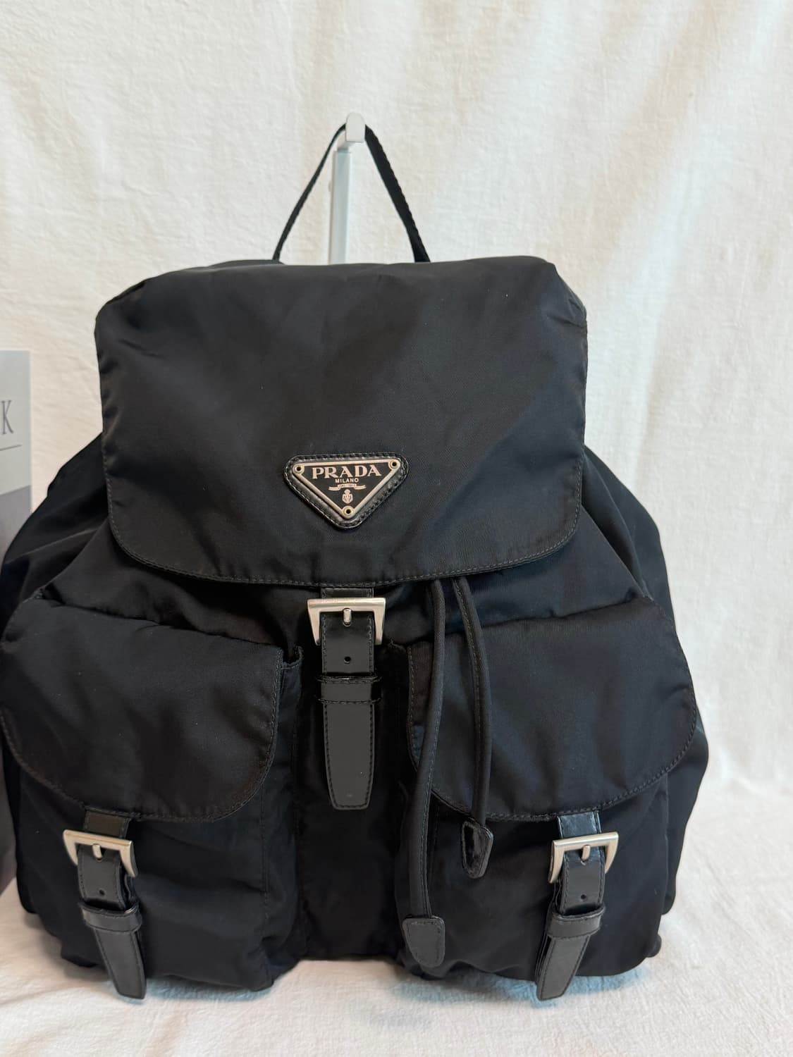정품 프라다 나일론 투포켓 백팩 블랙 미디움 상품이미지7