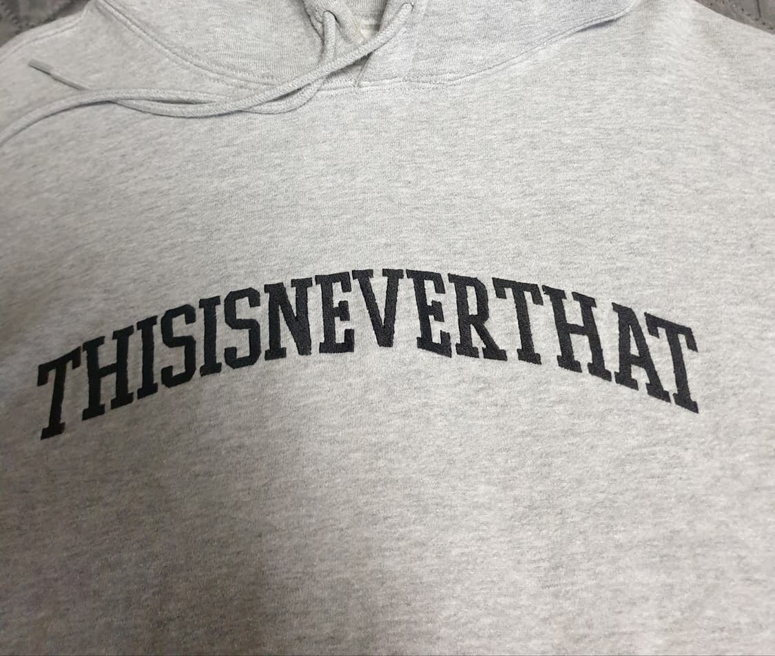 디스이즈네버댓 혜비 레터링 자수 기모 후드티 그레이 (M) 상품이미지2